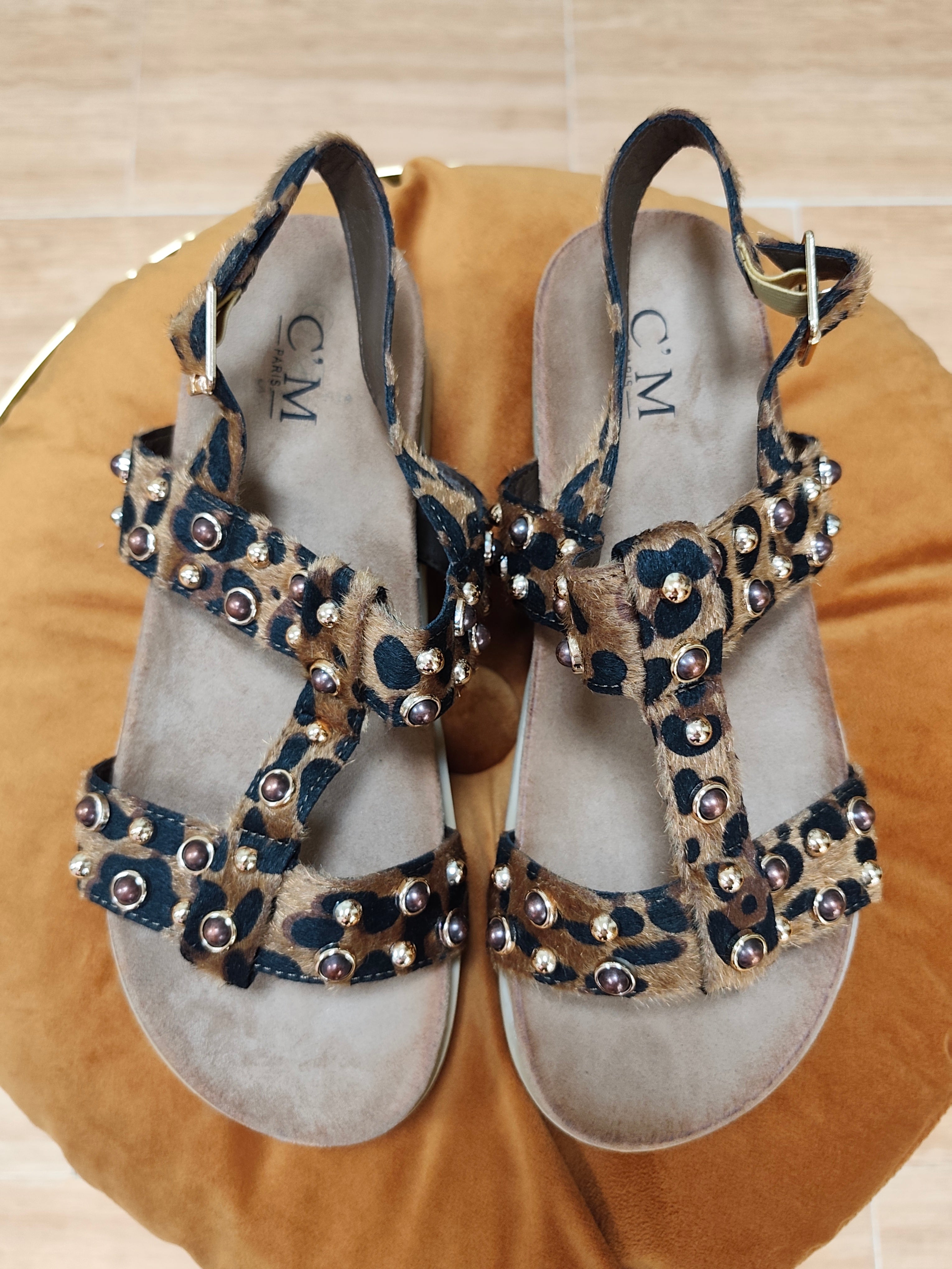 SANDALIAS TIRAS ANIMAL PRINT